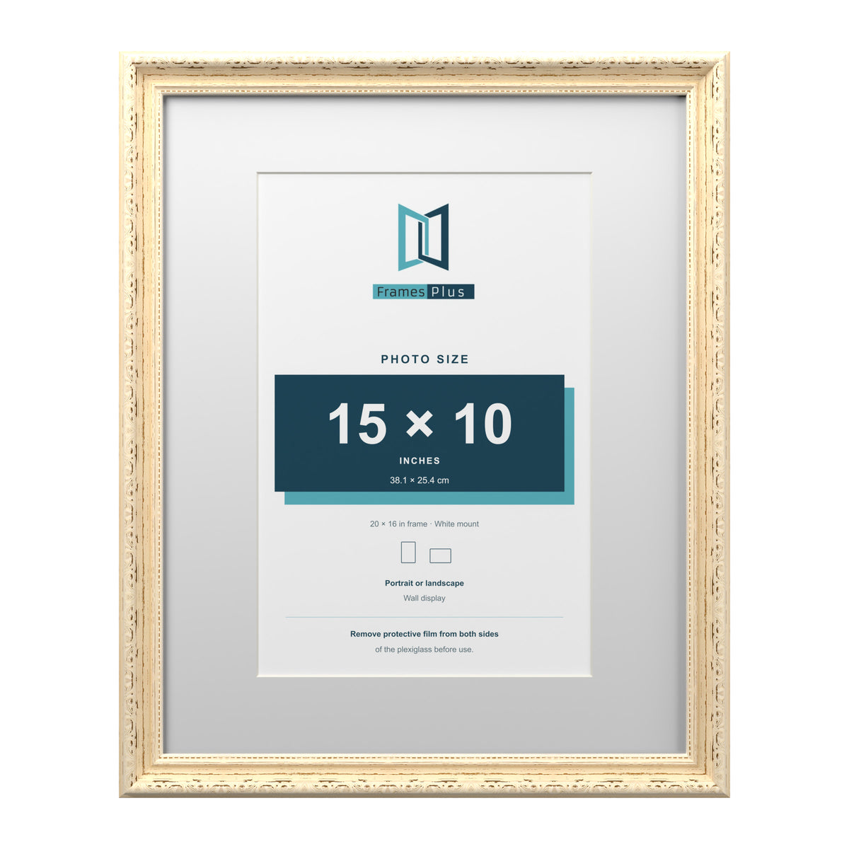 Louis Range Cream Picture, Photo & Poster Frame with White Mount - 20x16" Frame for 15x10" Photo, Cream