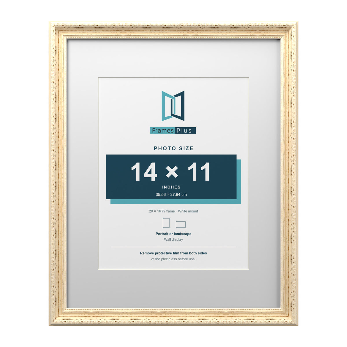 Louis Range Cream Picture, Photo & Poster Frame with White Mount - 20x16" Frame for 14x11" Photo, Cream