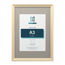 Louis Range Cream Picture, Photo & Poster Frame with Dawn Grey Mount - A2 Frame for A3 Photo, Cream