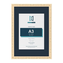 Louis Range Cream Picture, Photo & Poster Frame with Pacific Blue Mount - A2 Frame for A3 Photo, Cream