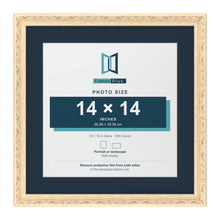 Louis Range Cream Picture, Photo & Poster Frame with Pacific Blue Mount - 18x18" Frame for 14x14" Photo, Cream