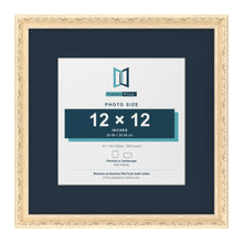 Louis Range Cream Picture, Photo & Poster Frame with Pacific Blue Mount - 18x18" Frame for 12x12" Photo, Cream
