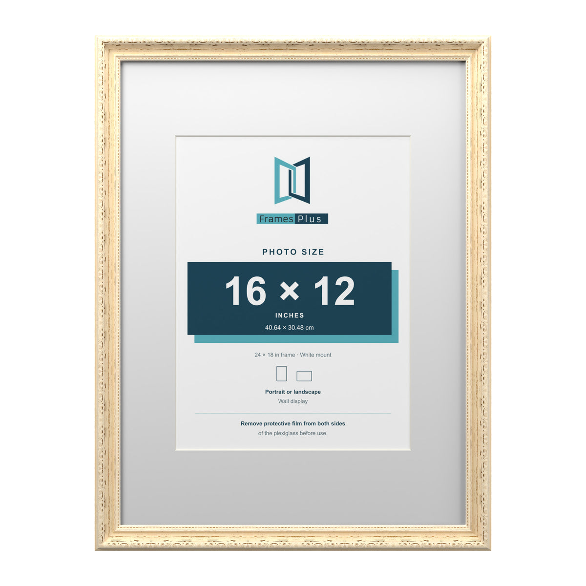 Louis Range Cream Picture, Photo & Poster Frame with White Mount - 24x18" Frame for 16x12" Photo, Cream