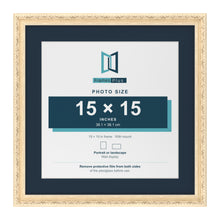 Louis Range Cream Picture, Photo & Poster Frame with Pacific Blue Mount - 19x19" Frame for 15x15" Photo, Cream