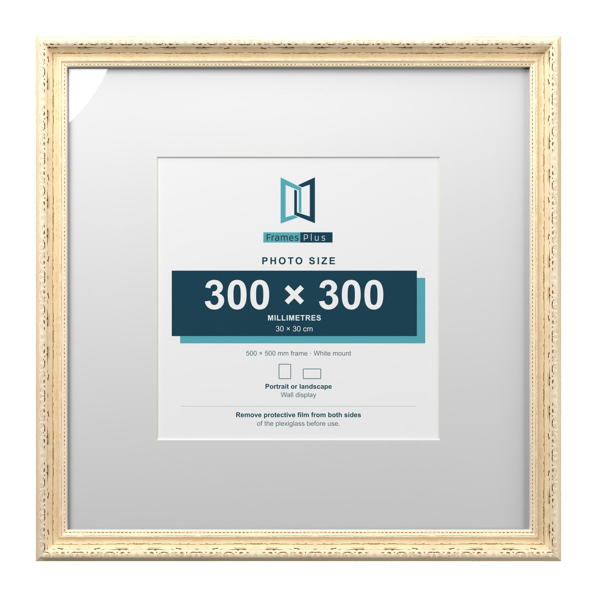 Louis Range Cream Picture, Photo & Poster Frame with White Mount - 50x50cm Frame for 30x30cm Photo, Cream
