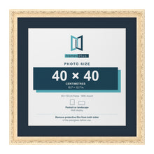 Louis Range Cream Picture, Photo & Poster Frame with Pacific Blue Mount - 50x50cm Frame for 40x40cm Photo, Cream