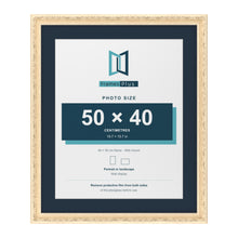 Louis Range Cream Picture, Photo & Poster Frame with Pacific Blue Mount - 60x50cm Frame for 50x40cm Photo, Cream