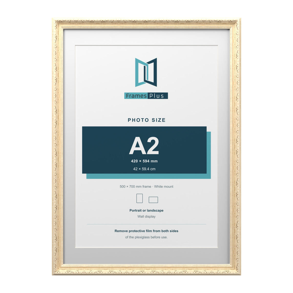 Louis Range Cream Picture, Photo & Poster Frame with White Mount - 70x50cm Frame for A2 Photo, Cream