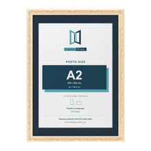 Louis Range Cream Picture, Photo & Poster Frame with Pacific Blue Mount - 70x50cm Frame for A2 Photo, Cream