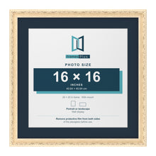 Louis Range Cream Picture, Photo & Poster Frame with Pacific Blue Mount - 20x20" Frame for 16x16" Photo, Cream