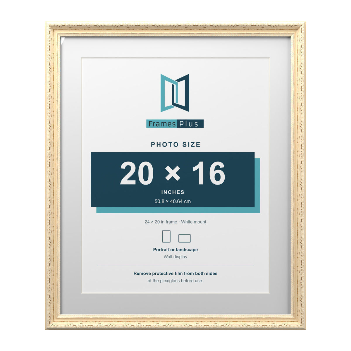 Louis Range Cream Picture, Photo & Poster Frame with White Mount - 24x20" Frame for 20x16" Photo, Cream