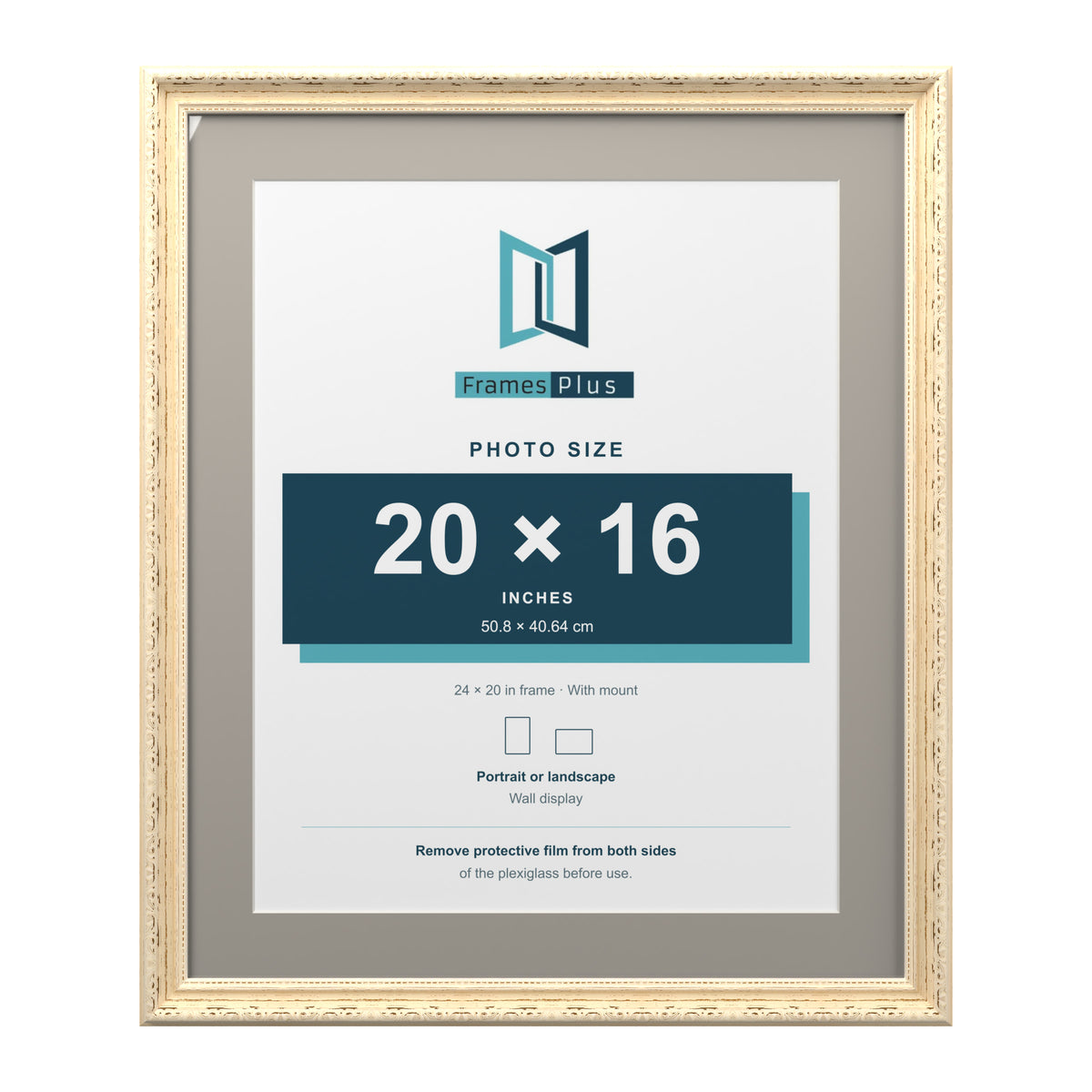Louis Range Cream Picture, Photo & Poster Frame with Dawn Grey Mount - 24x20" Frame for 20x16" Photo, Cream