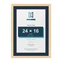 Louis Range Cream Picture, Photo & Poster Frame with Pacific Blue Mount - 28x20" Frame for 24x16" Photo, Cream