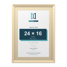 Louis Range Cream Picture, Photo & Poster Frame with Ivory Mount - 28x20" Frame for 24x16" Photo, Cream