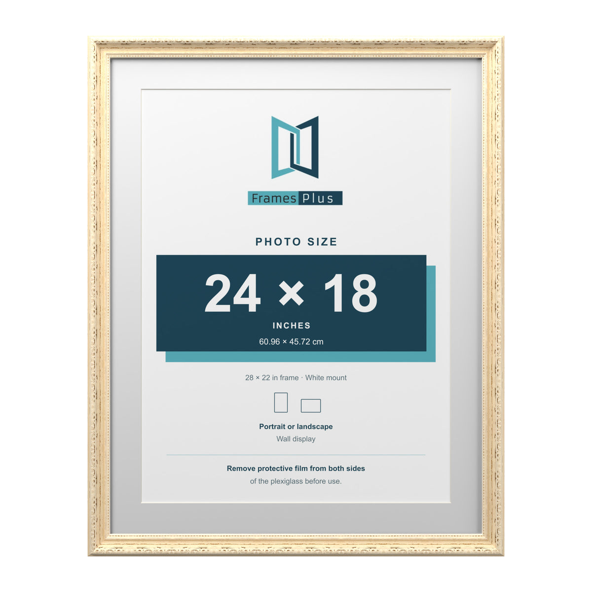 Louis Range Cream Picture, Photo & Poster Frame with White Mount - 28x22" Frame for 24x18" Photo, Cream