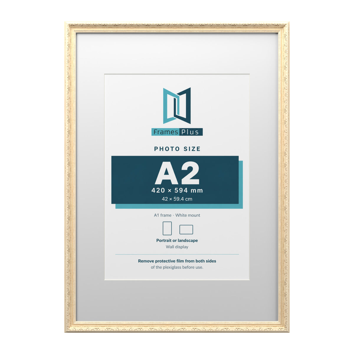 Louis Range Cream Picture, Photo & Poster Frame with White Mount - A1 Frame for A2 Photo, Cream