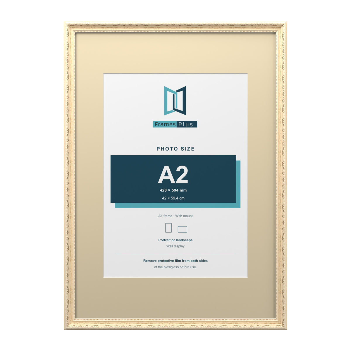 Louis Range Cream Picture, Photo & Poster Frame with Ivory Mount - A1 Frame for A2 Photo, Cream