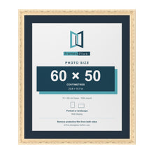 Louis Range Cream Picture, Photo & Poster Frame with Pacific Blue Mount - 70x60cm Frame for 60x50cm Photo, Cream