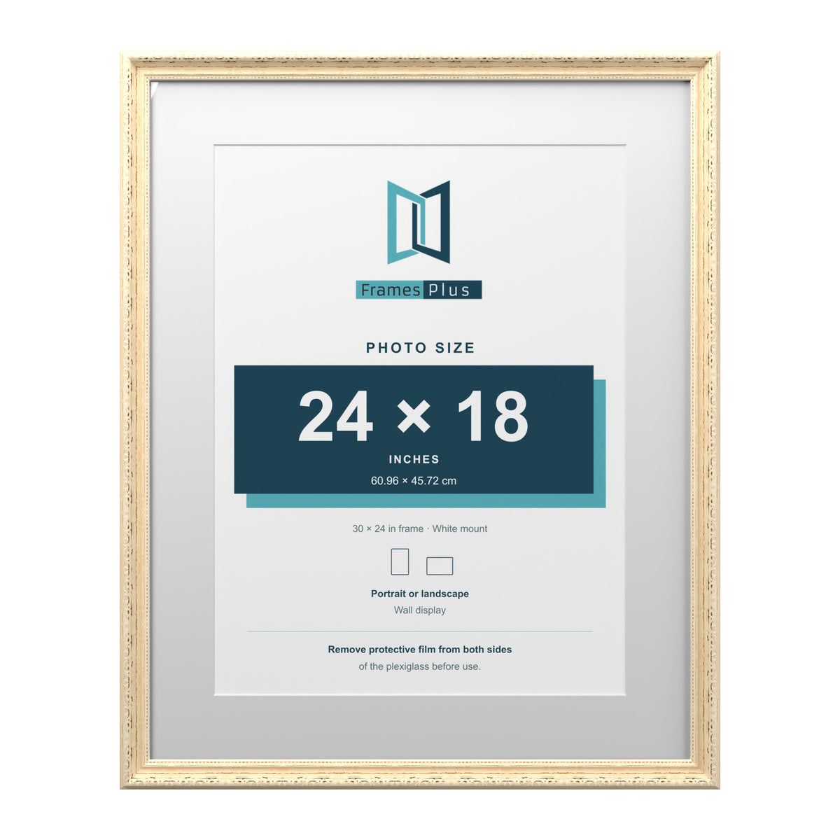 Louis Range Cream Picture, Photo & Poster Frame with White Mount - 30x24" Frame for 24x18" Photo, Cream