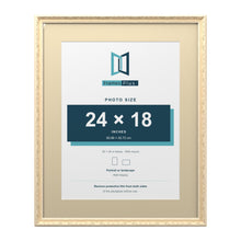 Louis Range Cream Picture, Photo & Poster Frame with Ivory Mount - 30x24" Frame for 24x18" Photo, Cream