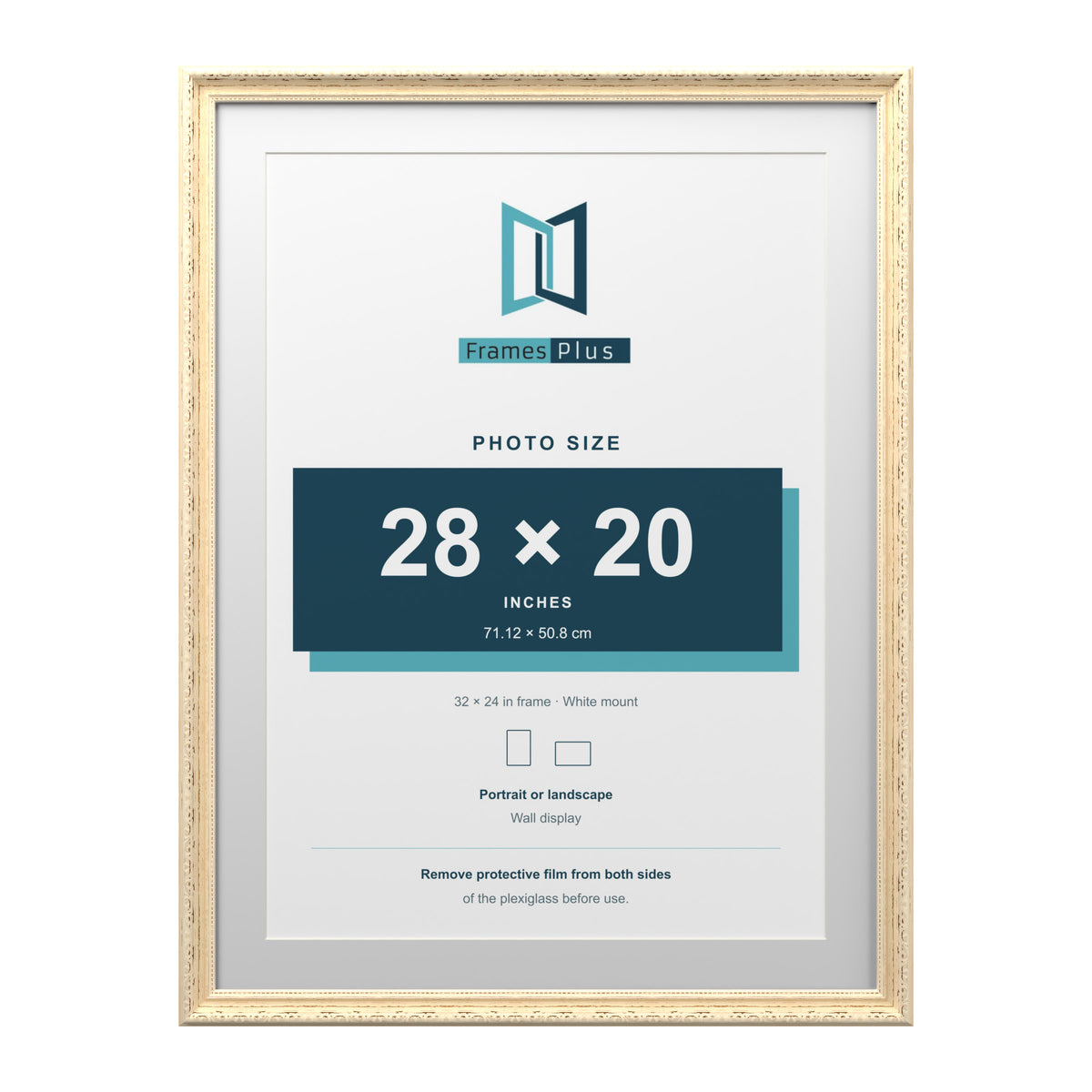 Louis Range Cream Picture, Photo & Poster Frame with White Mount - 32x24" Frame for 28x20" Photo, Cream