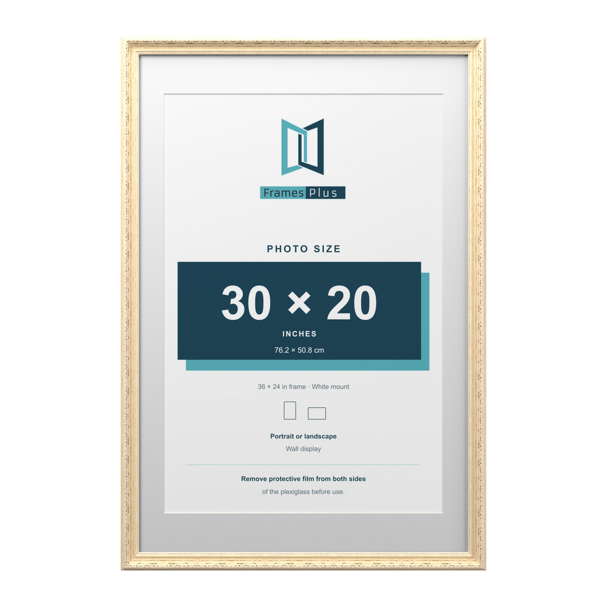 Louis Range Cream Picture, Photo & Poster Frame with White Mount - 36x24" Frame for 30x20" Photo, Cream