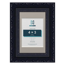 Louis Range Black Picture, Photo & Poster Frame with Dawn Grey Mount - 6x4" Frame for 4x3" Photo, Black