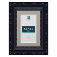 Louis Range Black Picture, Photo & Poster Frame with Dawn Grey Mount - 6x4" Frame for 4.5x2.5" Photo, Black