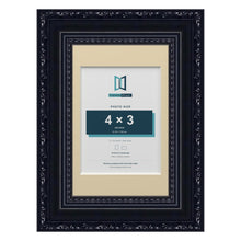 Louis Range Black Picture, Photo & Poster Frame with Ivory Mount - 6x4" Frame for 4x3" Photo, Black