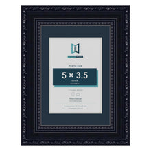 Louis Range Black Picture, Photo & Poster Frame with Pacific Blue Mount - 7x5" Frame for 5x3.5" Photo, Black