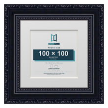 Louis Range Black Picture, Photo & Poster Frame with White Mount - 15x15cm Frame for 10x10cm Photo, Black