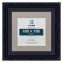 Louis Range Black Picture, Photo & Poster Frame with Dawn Grey Mount - 15x15cm Frame for 10x10cm Photo, Black