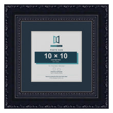 Louis Range Black Picture, Photo & Poster Frame with Pacific Blue Mount - 15x15cm Frame for 10x10cm Photo, Black