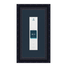 Louis Range Black Picture, Photo & Poster Frame with Pacific Blue Mount - 30x15cm Frame for 20x5cm Photo, Black