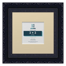 Louis Range Black Picture, Photo & Poster Frame with Ivory Mount - 6x6" Frame for 3x3" Photo, Black