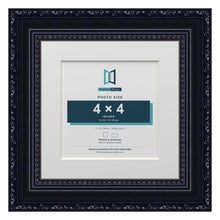 Louis Range Black Picture, Photo & Poster Frame with White Mount - 6x6" Frame for 4x4" Photo, Black