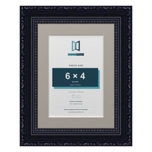 Louis Range Black Picture, Photo & Poster Frame with Dawn Grey Mount - 8x6" Frame for 6x4" Photo, Black