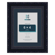 Louis Range Black Picture, Photo & Poster Frame with Pacific Blue Mount - 8x6" Frame for 6x4" Photo, Black