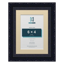 Louis Range Black Picture, Photo & Poster Frame with Ivory Mount - 8x6" Frame for 6x4" Photo, Black