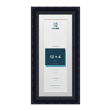 Louis Range Black Picture, Photo & Poster Frame with White Mount - 14x6" Frame for 12x4" Photo, Black