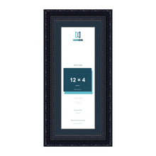 Louis Range Black Picture, Photo & Poster Frame with Pacific Blue Mount - 14x6" Frame for 12x4" Photo, Black