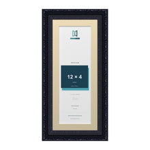 Louis Range Black Picture, Photo & Poster Frame with Ivory Mount - 14x6" Frame for 12x4" Photo, Black