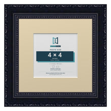 Louis Range Black Picture, Photo & Poster Frame with Ivory Mount - 7x7" Frame for 4x4" Photo, Black