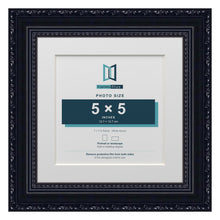Louis Range Black Picture, Photo & Poster Frame with White Mount - 7x7" Frame for 5x5" Photo, Black