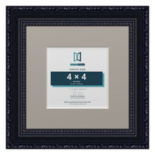 Louis Range Black Picture, Photo & Poster Frame with Dawn Grey Mount - 7x7" Frame for 4x4" Photo, Black