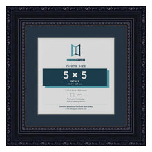 Louis Range Black Picture, Photo & Poster Frame with Pacific Blue Mount - 7x7" Frame for 5x5" Photo, Black