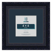 Louis Range Black Picture, Photo & Poster Frame with Pacific Blue Mount - 7x7" Frame for 4x4" Photo, Black