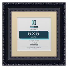 Louis Range Black Picture, Photo & Poster Frame with Ivory Mount - 7x7" Frame for 5x5" Photo, Black