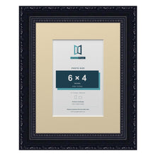Louis Range Black Picture, Photo & Poster Frame with Ivory Mount - 9x7" Frame for 6x4" Photo, Black