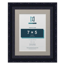 Louis Range Black Picture, Photo & Poster Frame with Dawn Grey Mount - 9x7" Frame for 7x5" Photo, Black